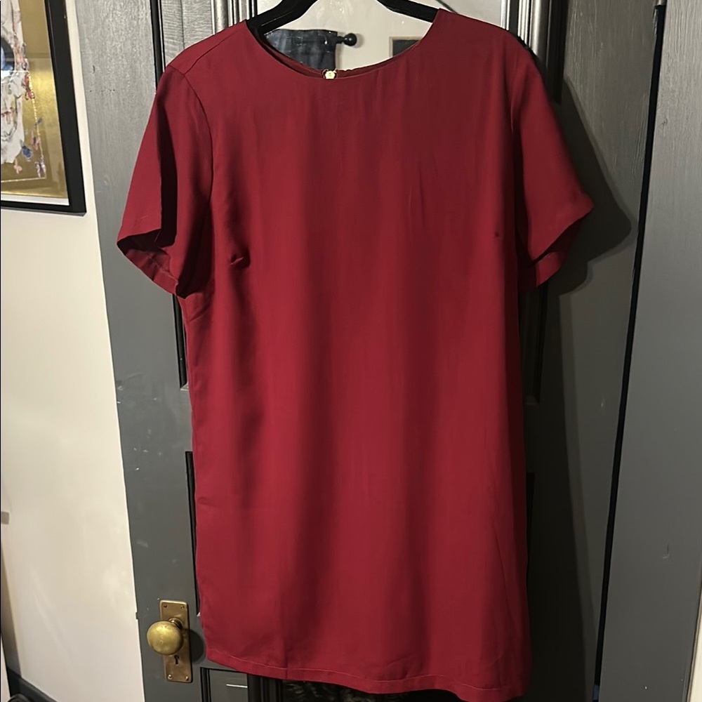 Lulus Shift and Shout Burgundy Short Sleeve Dress Size Large
